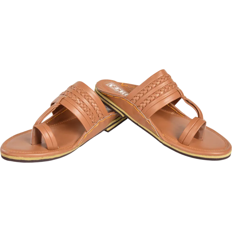 Elite Men Tan Kolhapuri Chappal C428777