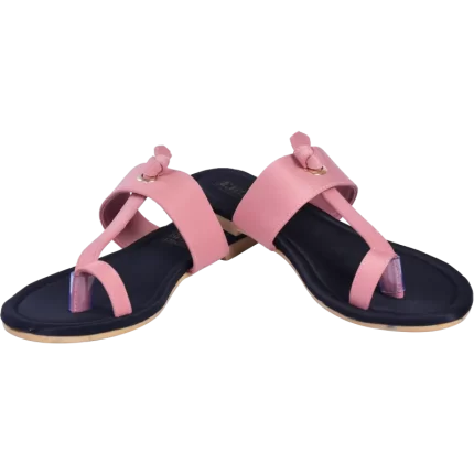 Elite Women Peach T-Strap Sandals L127443