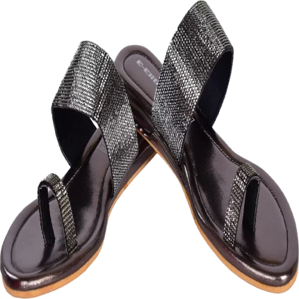 Elite Elegant Rhinestone Embellished Slip-On Toe Ring Sandals for Women L129226