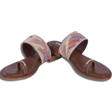 Embroidered Toe Ring Sandals