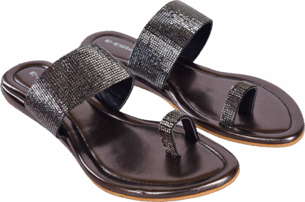 Elite Elegant Rhinestone Embellished Slip-On Toe Ring Sandals for Women L129226