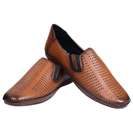 Elite Men’s Perforated Slip-On Shoe - Tan S305811