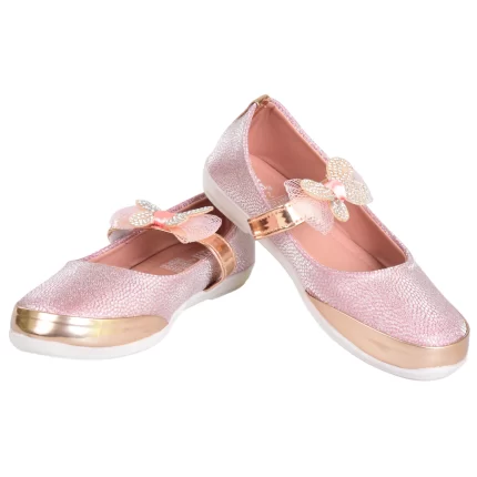Elite Princess Glitter Bow Bellie Sandals for Kid Girls - Pink C405204