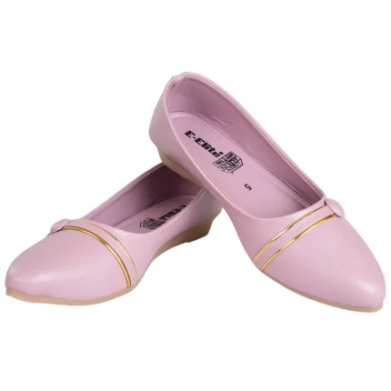Elite Women’s Pink Bellies – Elegant Comfort with Golden Accent - L132374