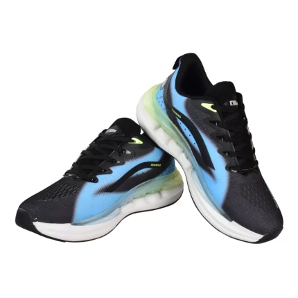 Elite Men’s Black & Blue Running Shoes with Neon Detailing S397437