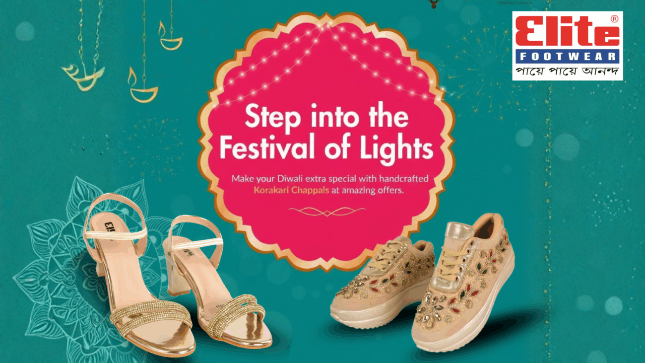 Elegant handcrafted Diwali designer shoes adorned with festive embellishments from Elite Footwear.